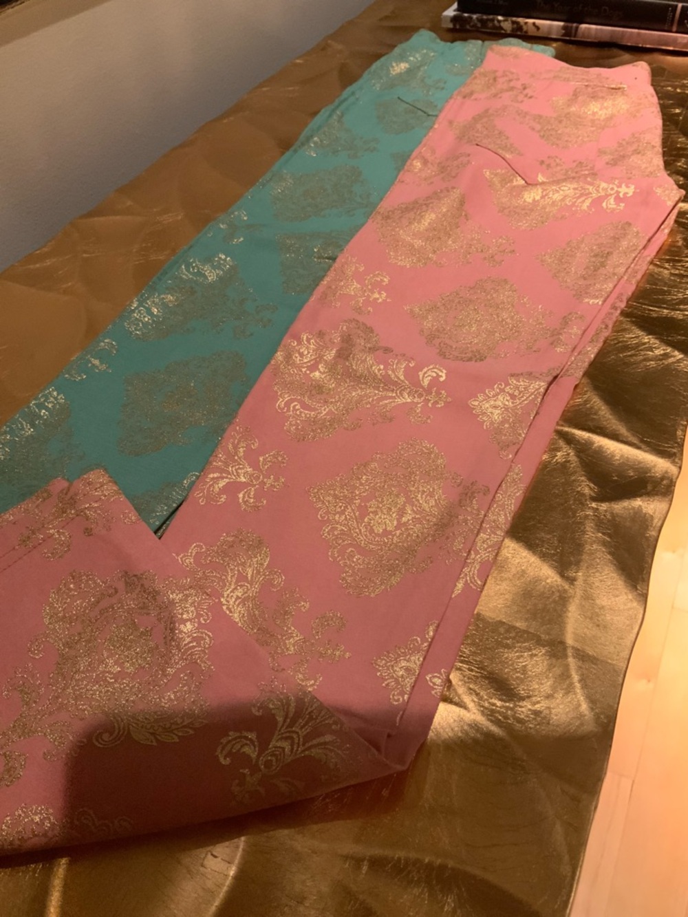 Pink Ànd Blue Skinny Pants Sz S
